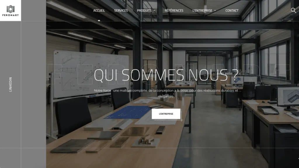 Site de Feronart : page d'accueil