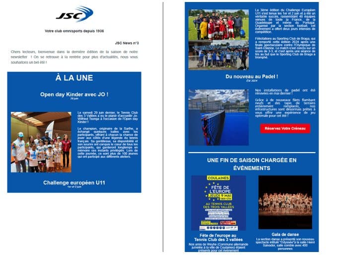 Newsletter de JS Coulaines, JSC News n° 3